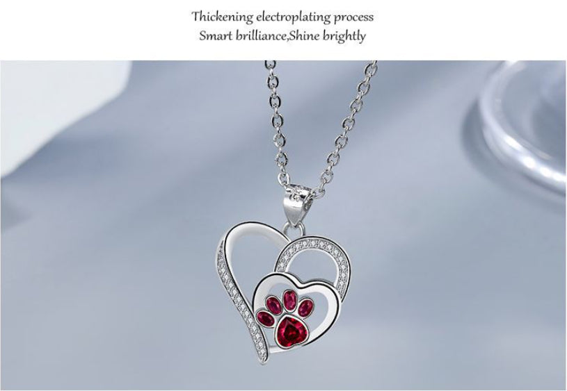 Women's Fashion Love Paw Print Necklace