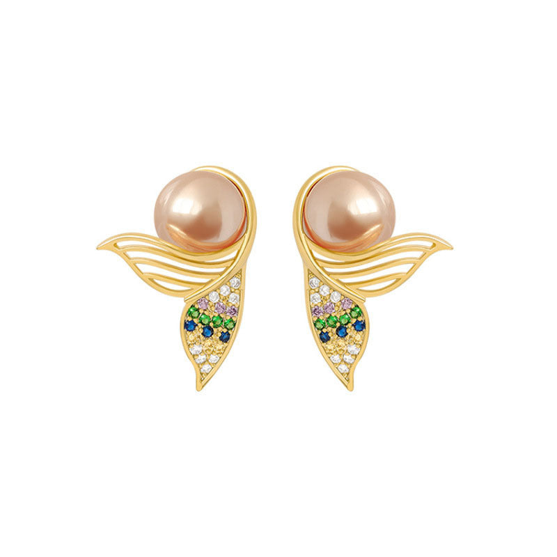 Fashion Bird Owl Pearl Animal Creative Gold Ladies Earrings