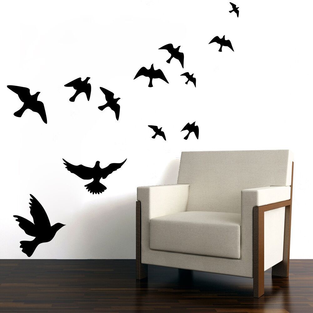 Bird sculpture background wall sticker