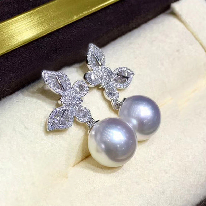 Butterfly Pearl Jewelry Suit Refined Zircon