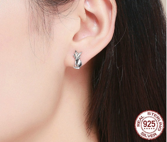Cute animal origami fox earrings