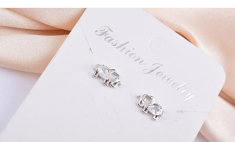 Tremella Nails Female Cute Elephant Earrings 925 Silver Small Elephant Silver Jewelry Jewelry Simple Earrings Accessories
