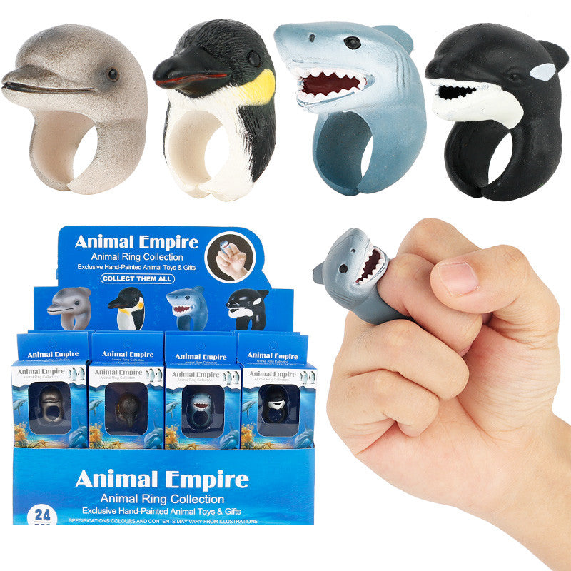 Simulation Modeling Animal Head Ring Child Model Toy Marine Dinosaur Animal