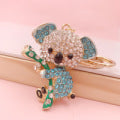Cute Cartoon Metal Rhinestone Koala Keychain