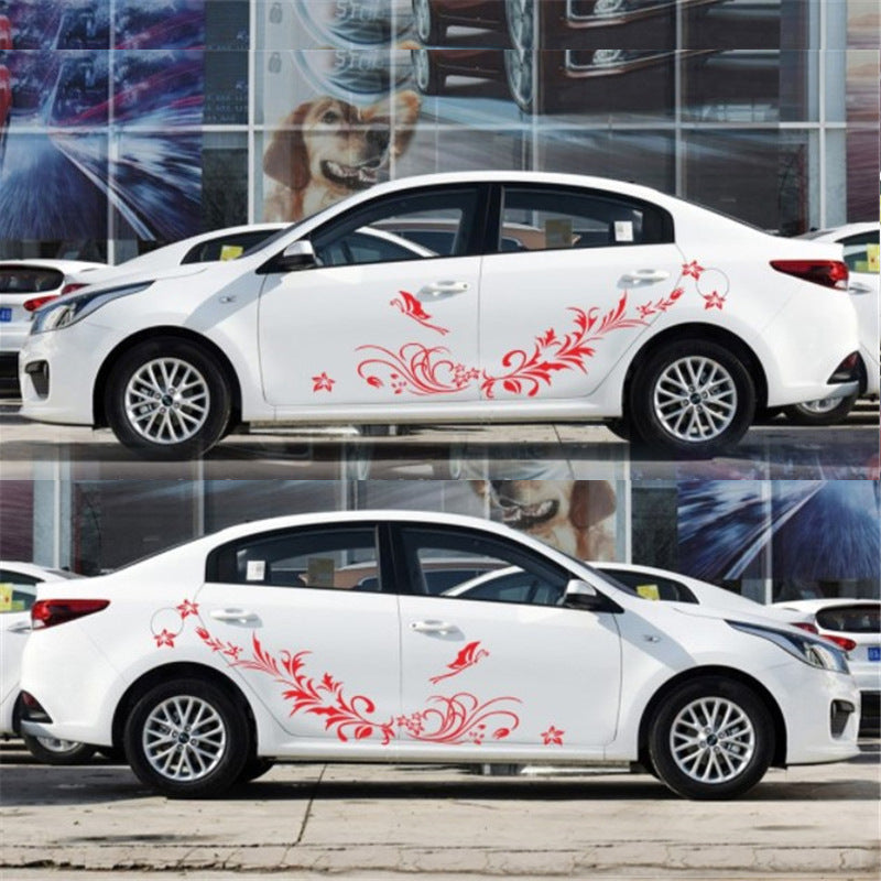 D-462 Butterfly Love Flower Body Sticker