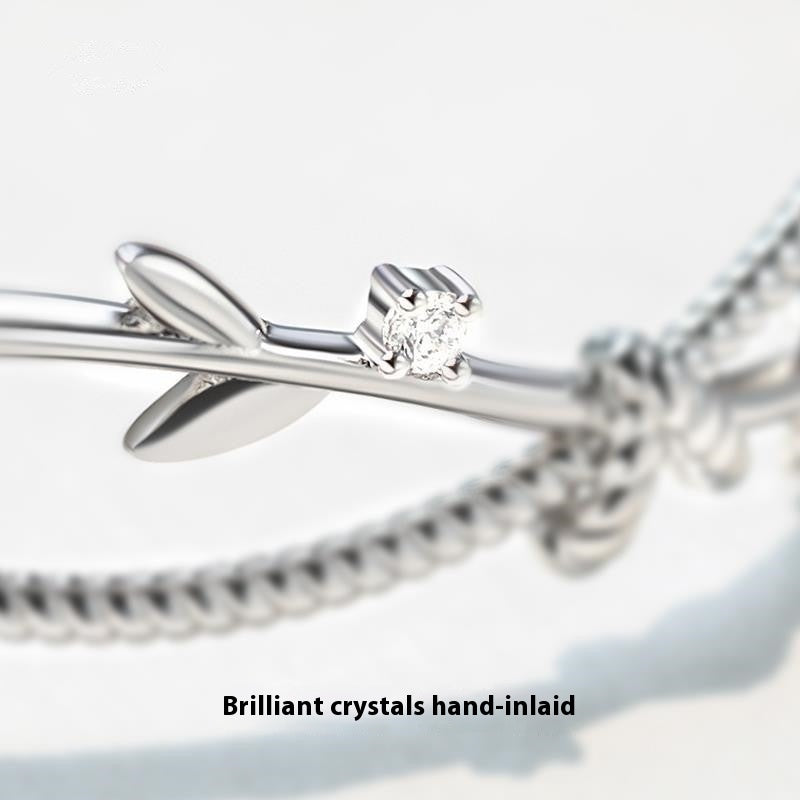 Young And Astringent Cross Twisted Design Branch Sprout Bracelet