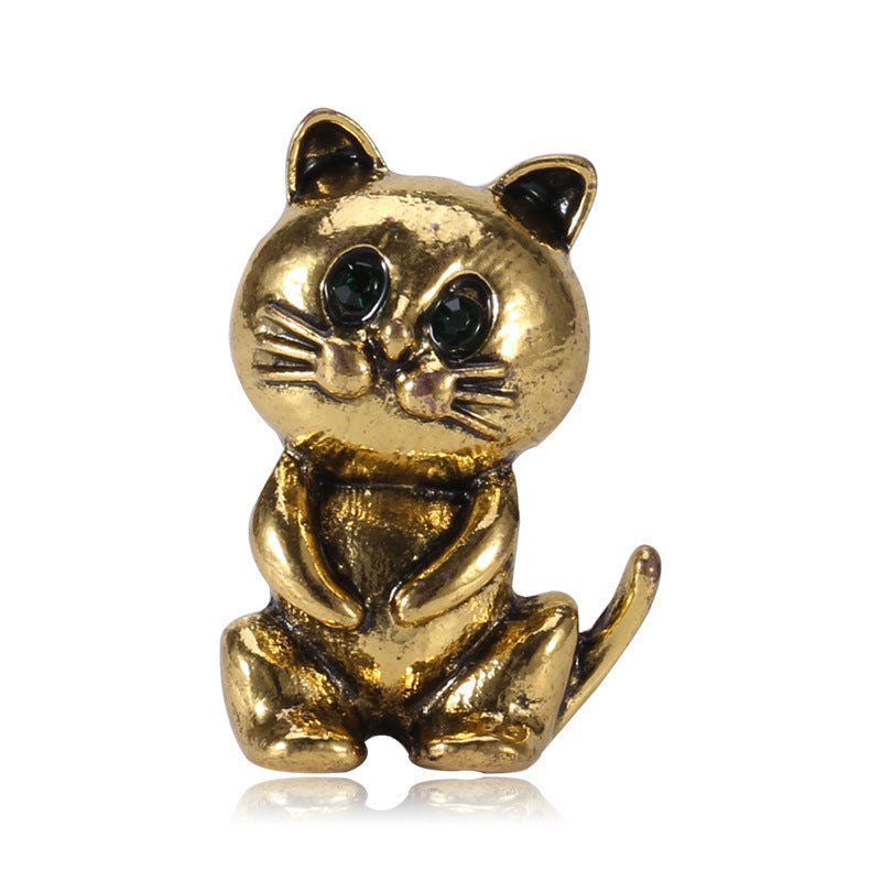 Vintage And Versatile Alloy With Diamond Animal Brooch