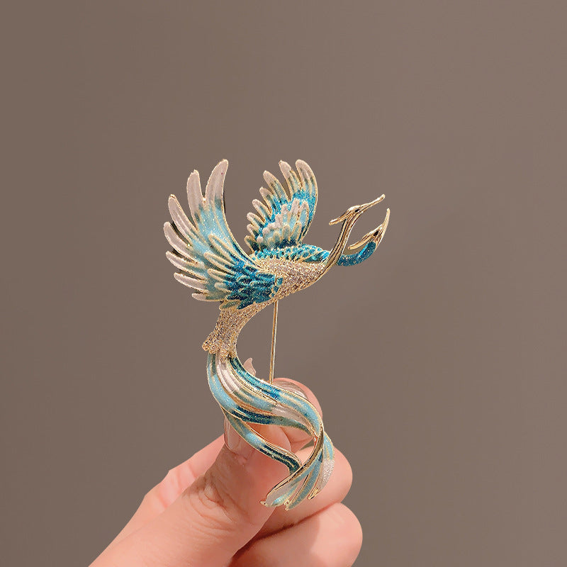 Chinese-style Phoenix Coming And Presenting Brooch High-end Sense Of Luxury