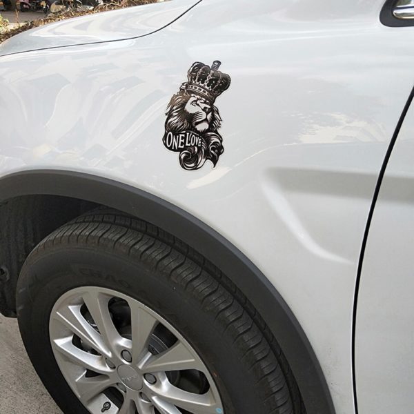 New One Lion Love Crown Graphic Car Body Sticker Color Difference Car Reflective Car Stickers