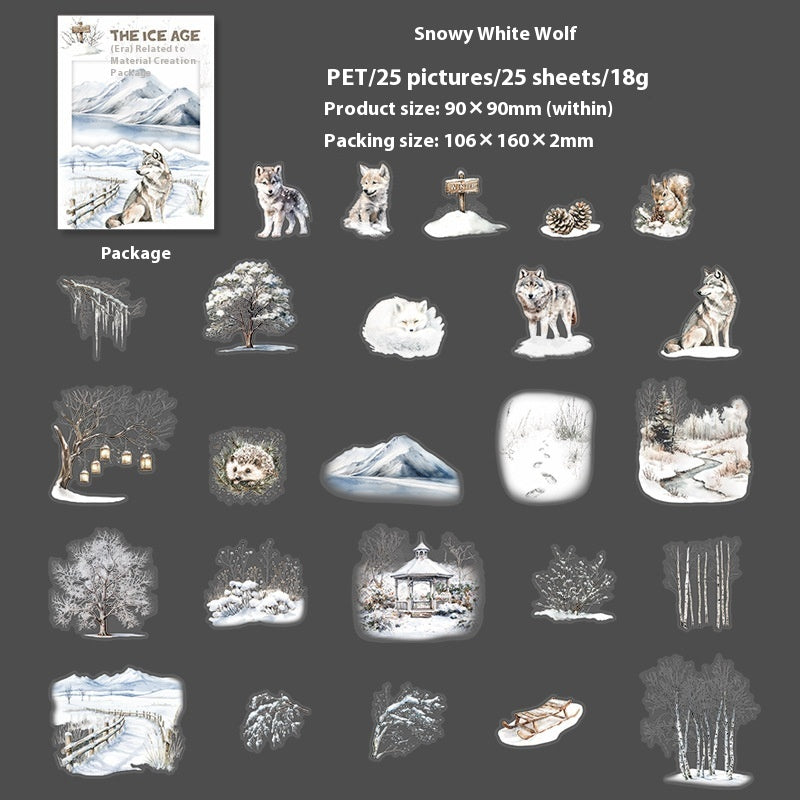 Beautiful Day Winter Animal Landscaping PET Sticker Bag