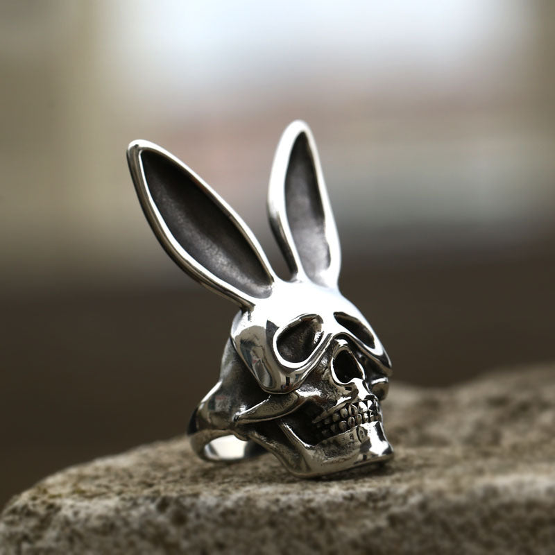Rabbit Skull Titanium Steel Ring Jewelry