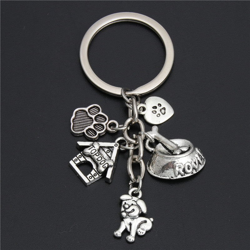 Small Animal Pet Dog Heart Keychain
