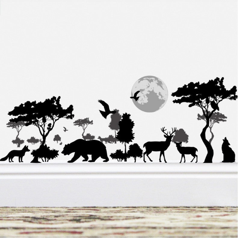 Creative Animal Forest Background Wall Sticker