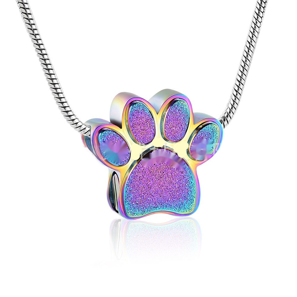 All-match Titanium Steel Animal Paw Print Pendant