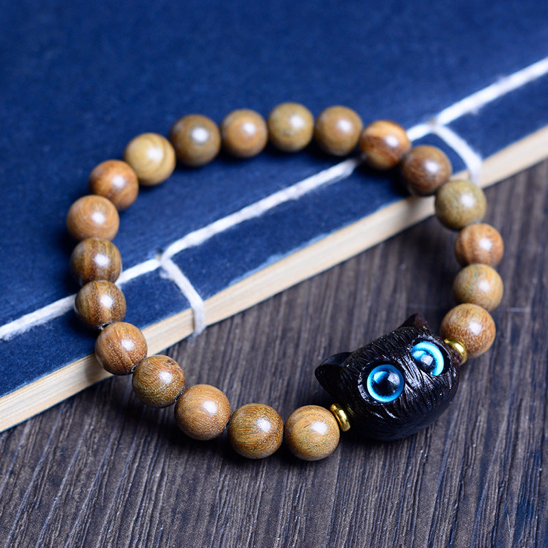 Purple Sandalwood Cat Bracelet Female Crafts Small Gift