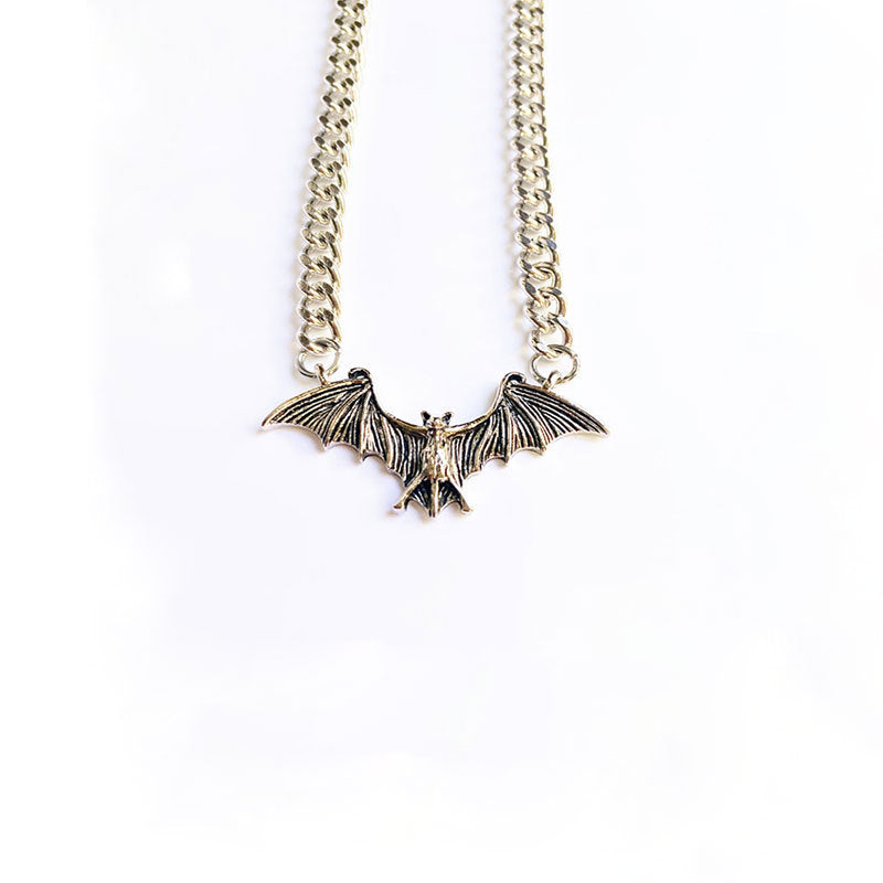 Handmade DIY Jewelry Accessories Creative Horror Bat Necklace Pendant Jewelry