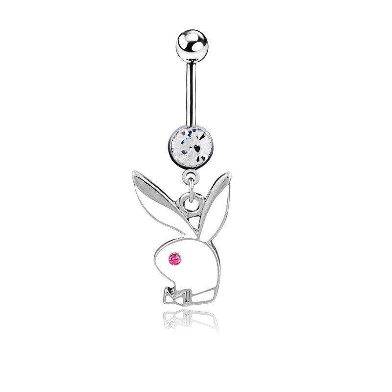 Cute rabbit belly button ring belly dance jewelry