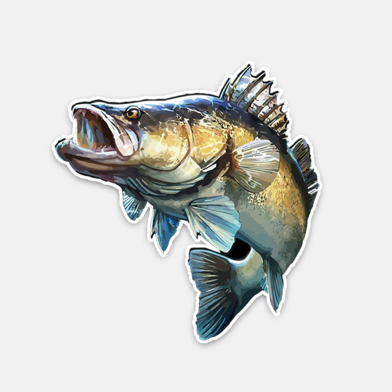 Bass Fish Reflective Outdoor Fishing Car Sticker