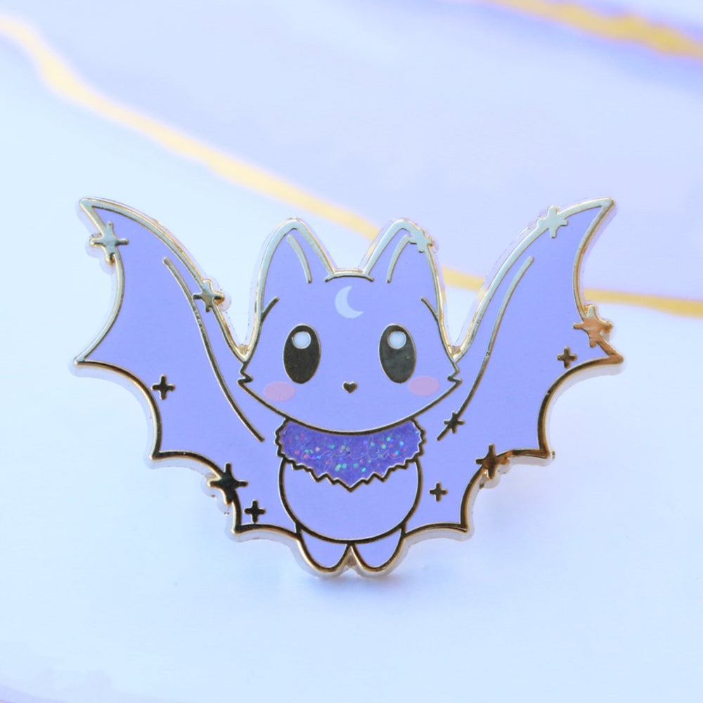 Cute Cartoon Bat Cat Brooch Badge