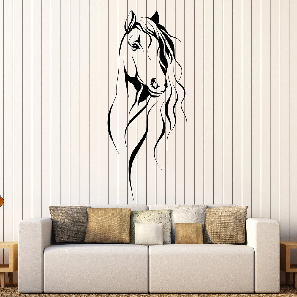Creative Removable Animal Horse Head Pattern Wall Sticker