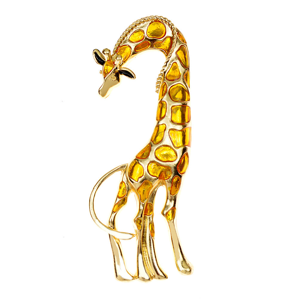 Large Size Painted Giraffe Brooch Dripping Oil Painting Oil Pin Corsage Women's Accessories
