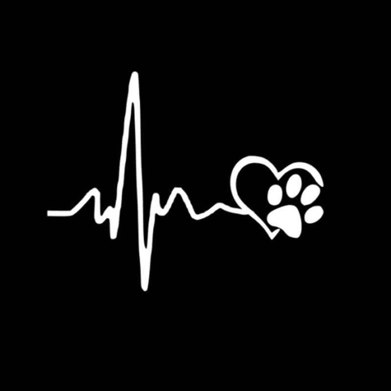Puppy Footprint ECG Car Window Glass Animal Sticker