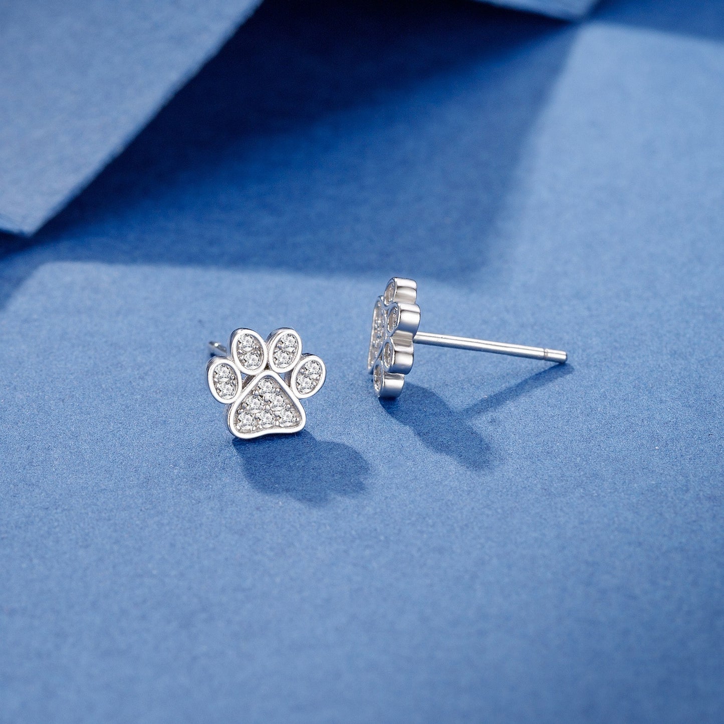 Daily Simple 925 Sterling Silver Cat's Paw Stud Earrings