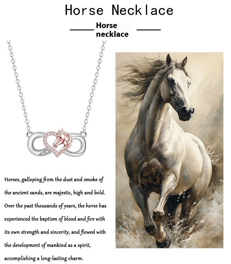 European And American Style Necklace Women's Horse Stylish Pendant High-grade Jewelry