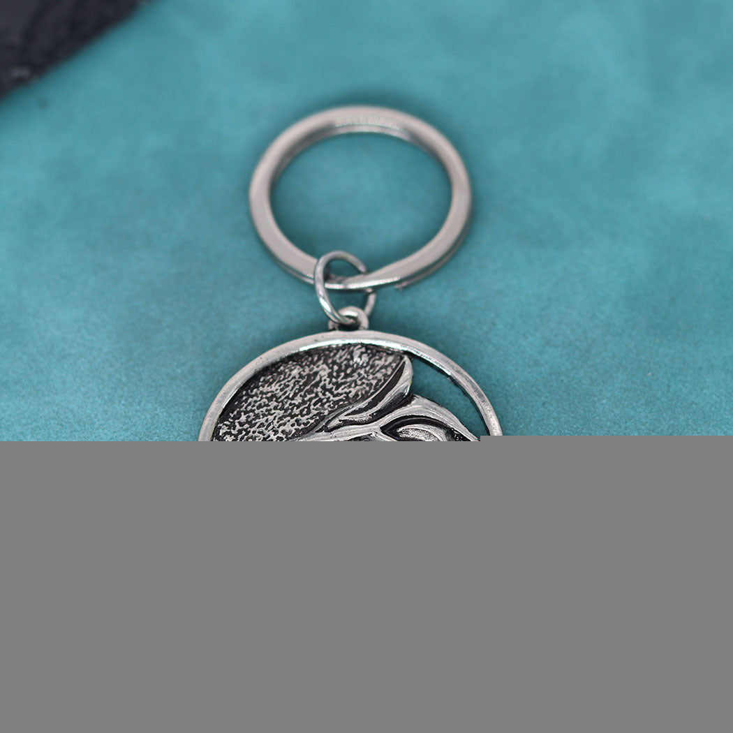 Alloy Fashion White Wolf Pendant Keychain