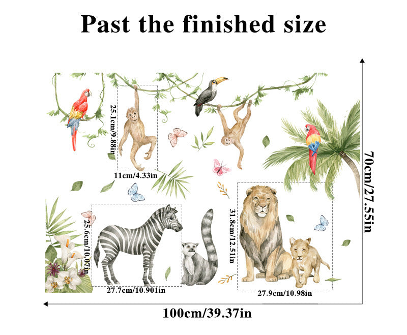 Animal Party Dining Room Room Bedside Living Room Wall Background Decoration Self-adhesive Sticker Painting