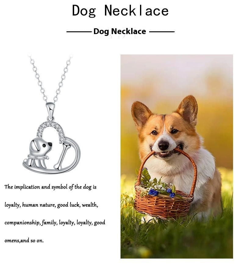 Heart Pendant Dog Necklace Simple Jewelry
