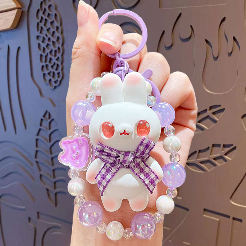 Cartoon Beaded Cute Bunny Doll Keychain