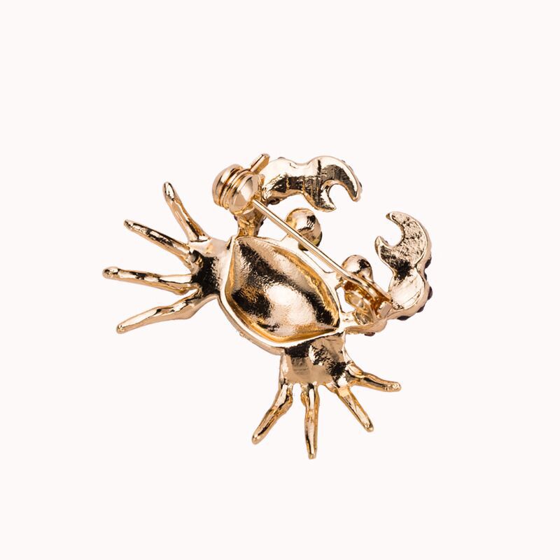 Personality Black Dark Purple Drop Oil Little Crab Brooch