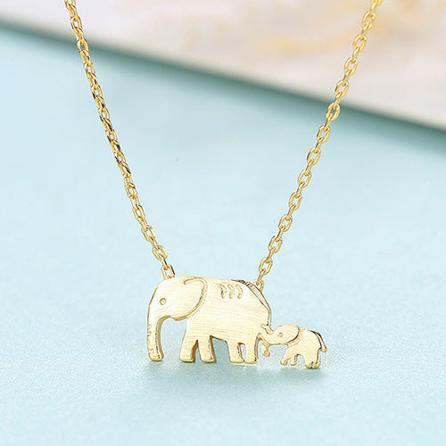 Cute Elephant Pendant Necklace Female Jewelry