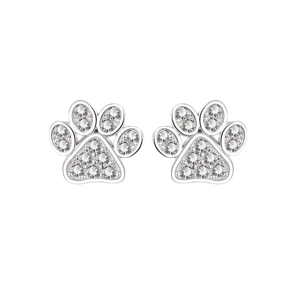Daily Simple 925 Sterling Silver Cat's Paw Stud Earrings