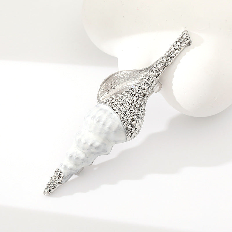Conch Brooch Three-dimensional Drop Oil Diamond