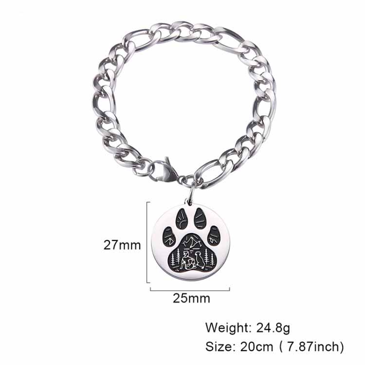 Fashionable Titanium Steel Cute Dog Claw Bracelet