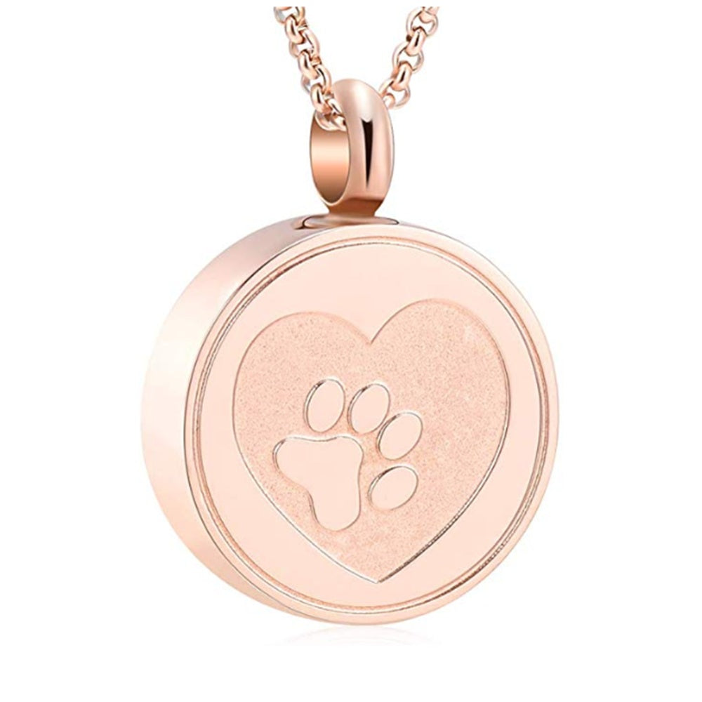 Three-color Stainless Steel Circular Paw Print Commemorative