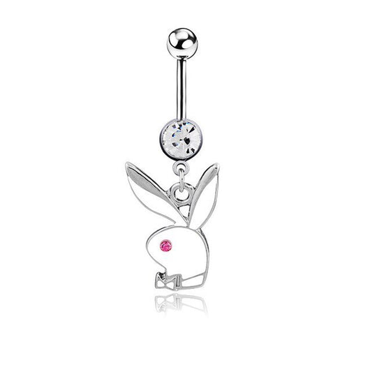Cute rabbit belly button ring belly dance jewelry
