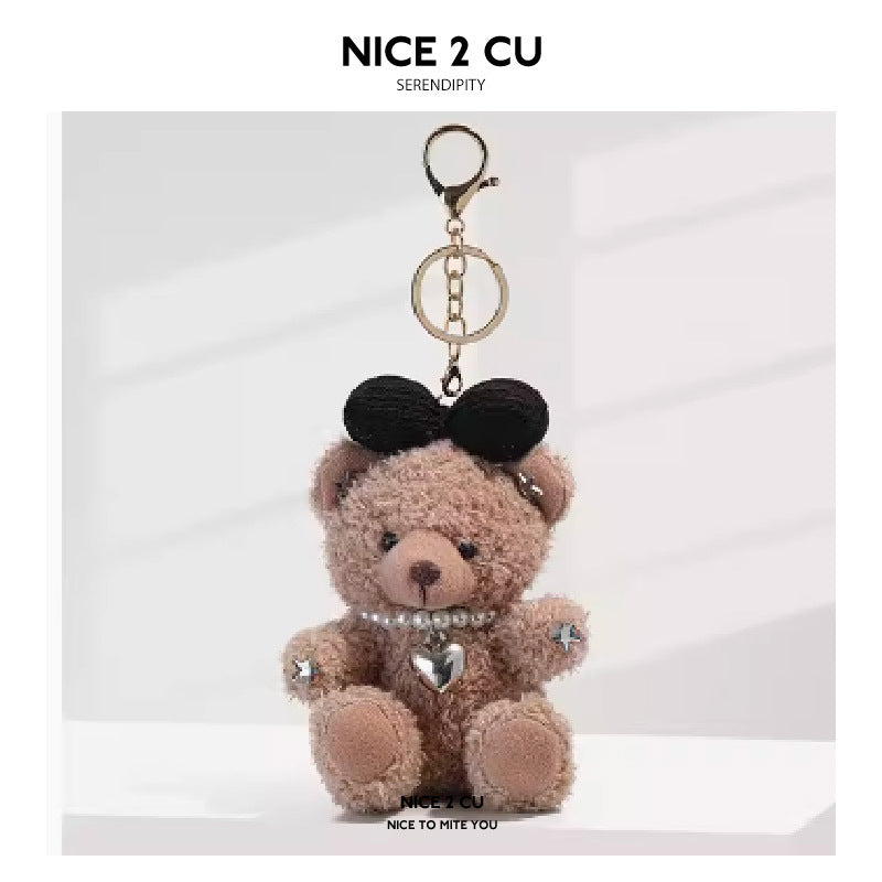 Cute Bow-knot Teddy Bear Bag Charm Keychain