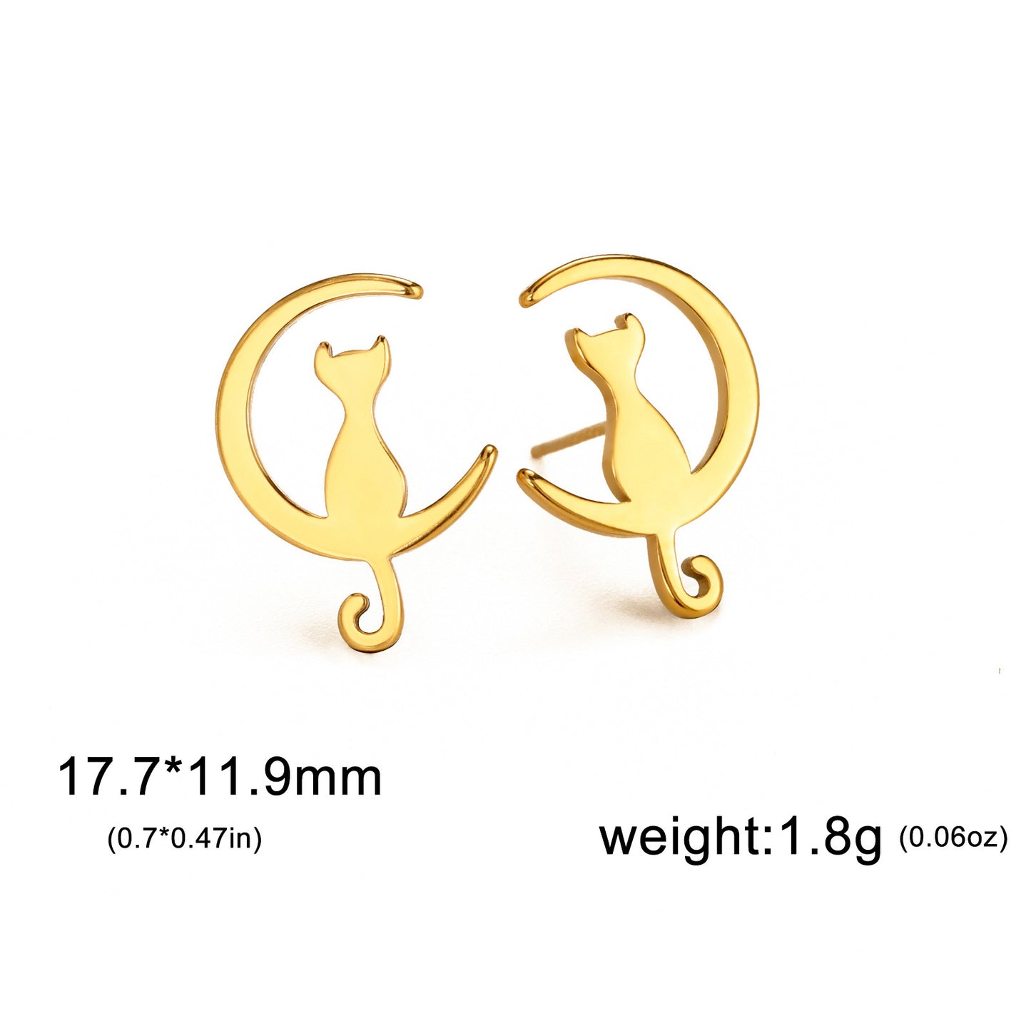 Fairy Tale Style Cute Sweet Moon Cat Ear Studs