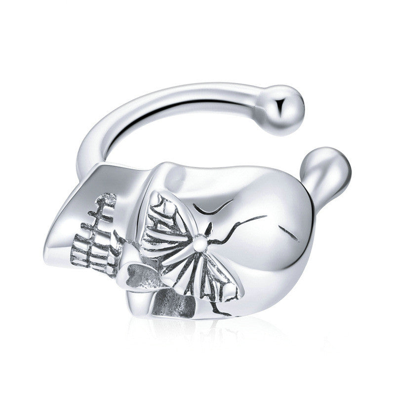 Skull And Butterfly Ear Cuff Single Fashion Skull Earring