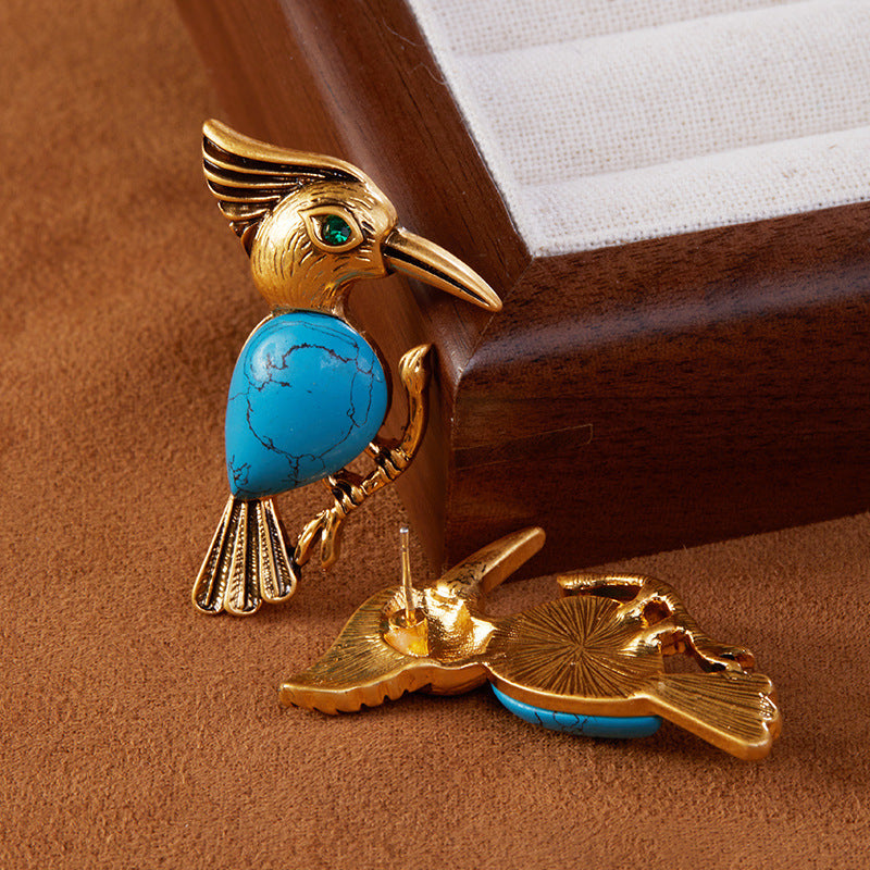 Retro Mid-Century Turquoise Animal Series Earrings