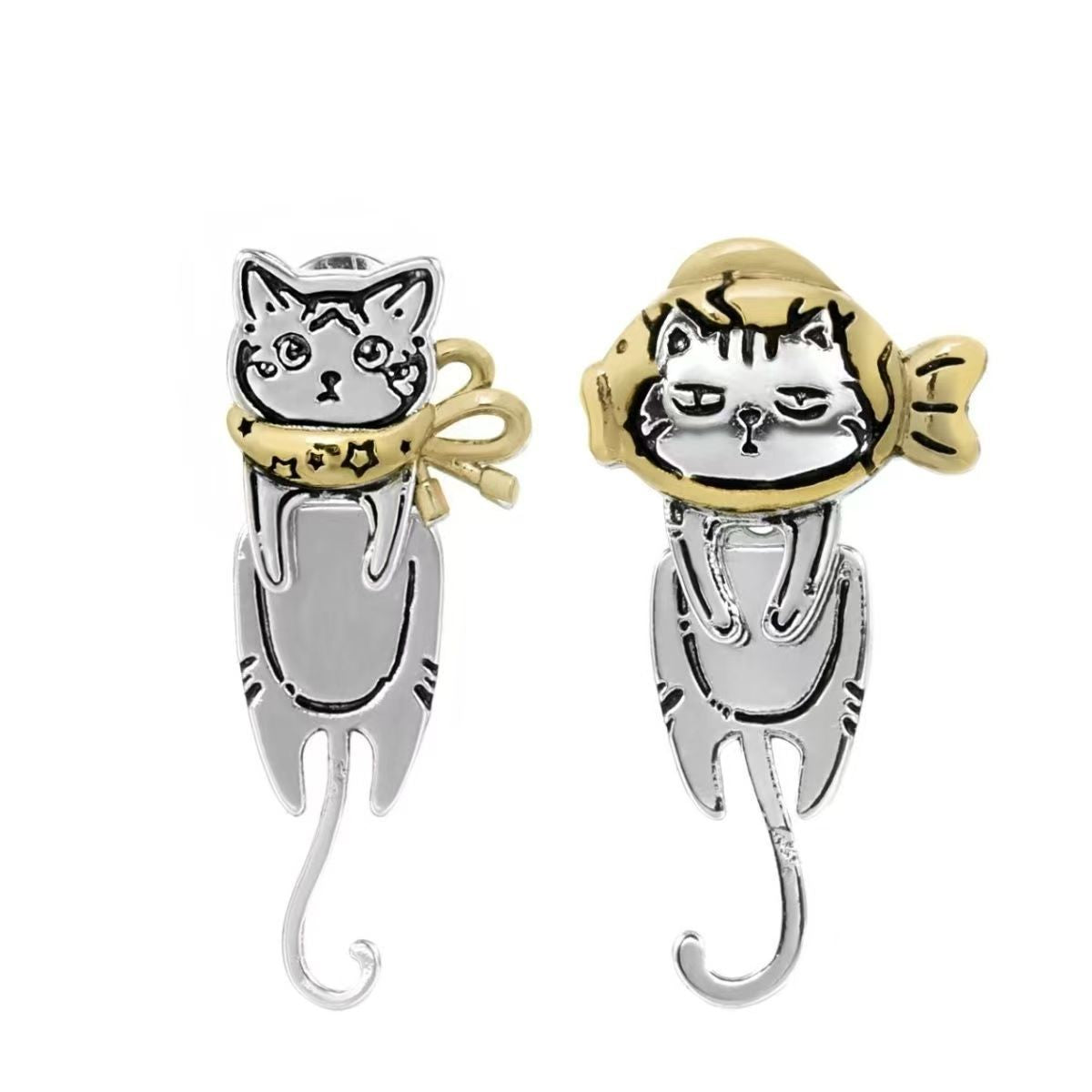 Cartoon Naughty Cat Funny Earring Ear Clip Broken