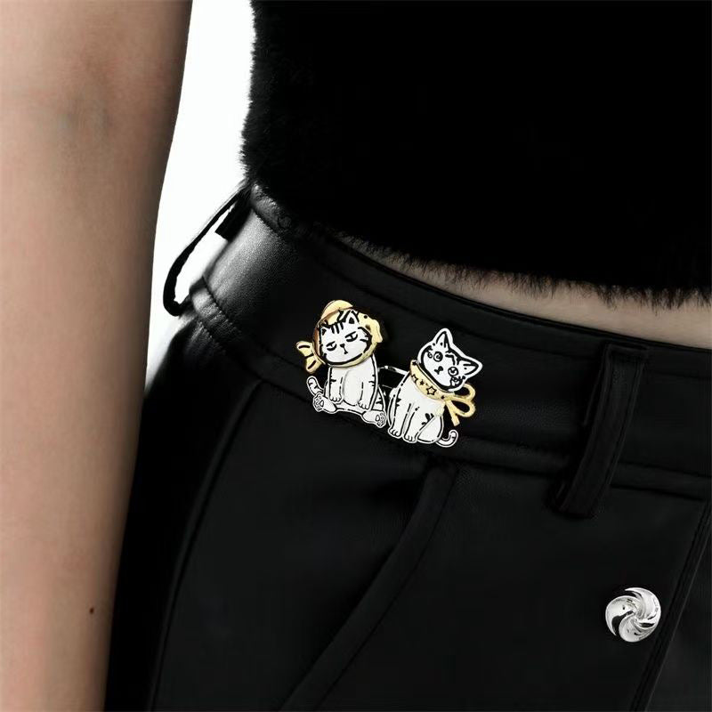 Cartoon Naughty Cat Funny Earring Ear Clip Broken