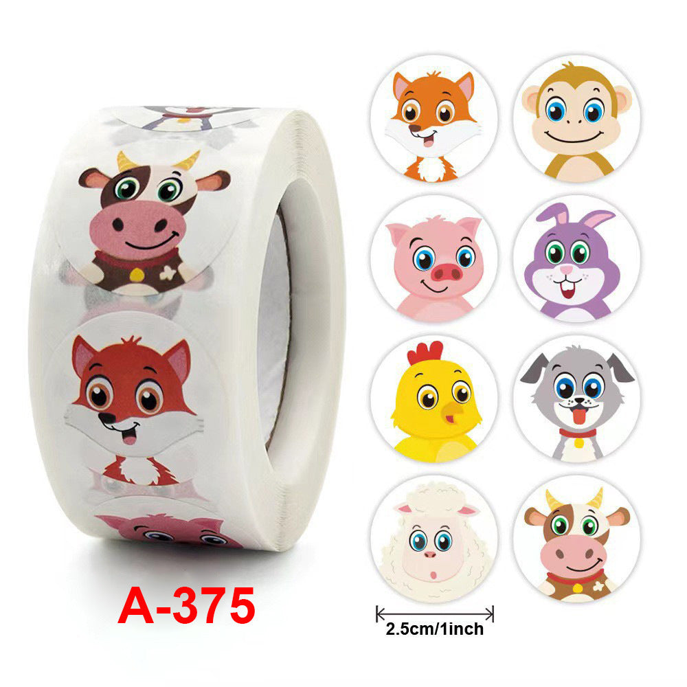 Children's Cartoon Animal Sticker Cute Reward Sticker Label
