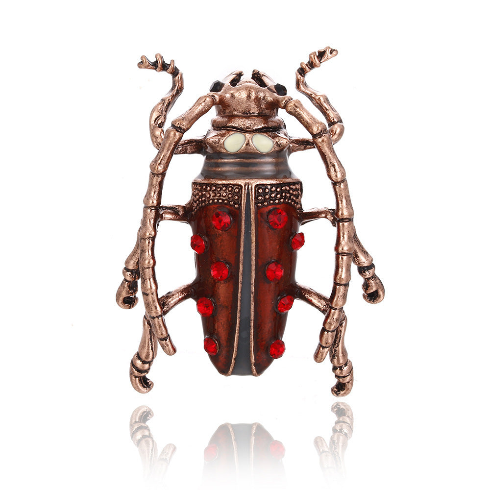 Oil-dropping Insect Longhorn Beetle Brooch