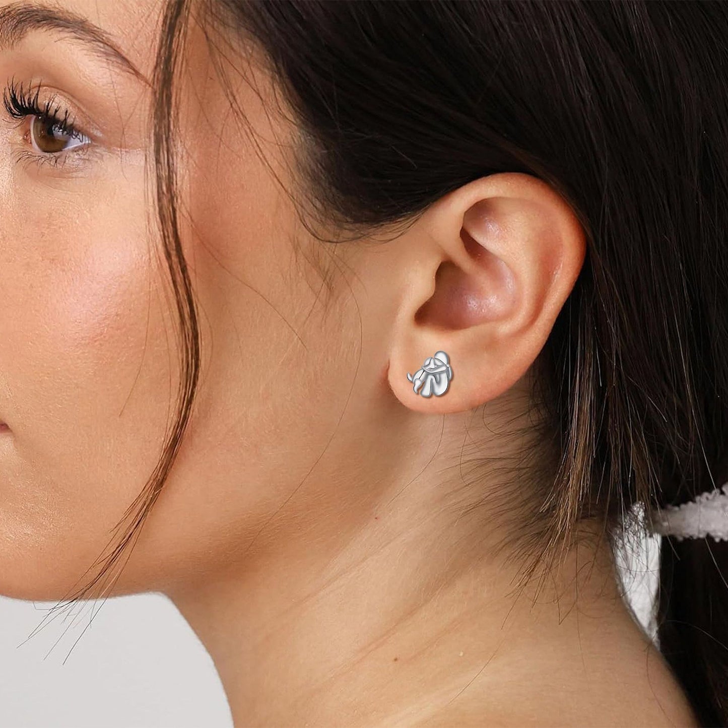 Girl And Dog Ear Studs Women's Light Luxury Minority High Sense