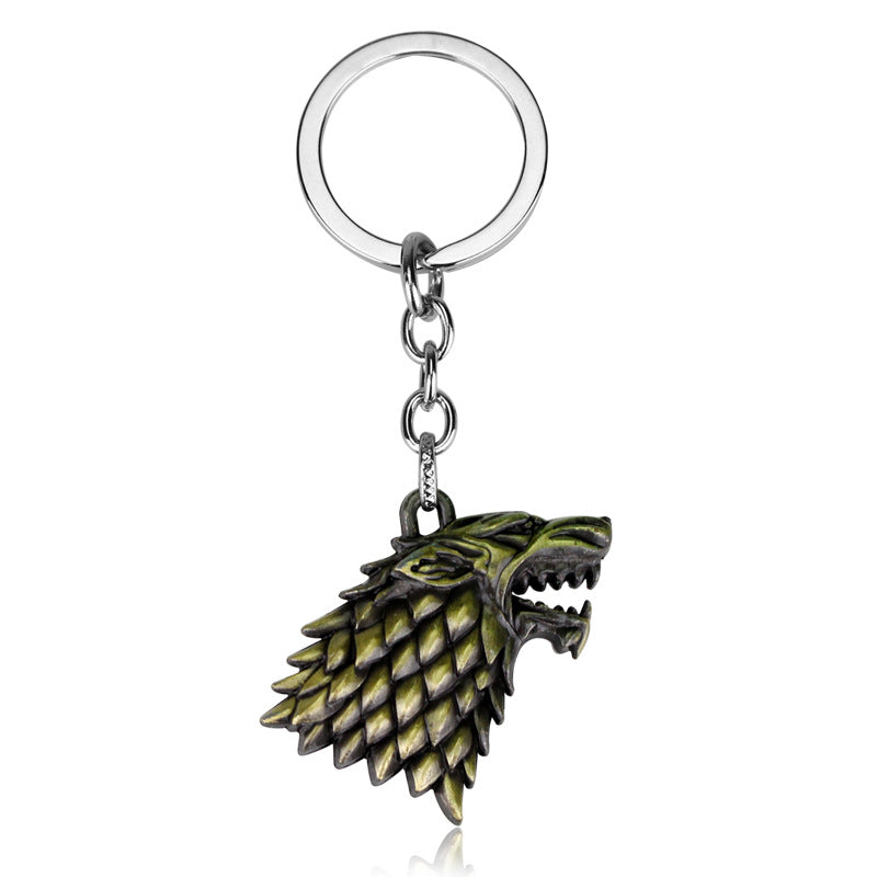 Ornaments Wolf Keychain Alloy Electroplating
