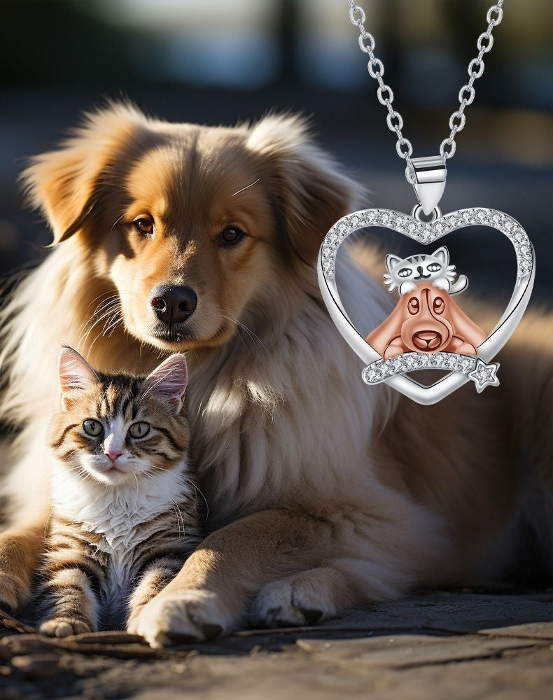 Love Pet Cat And Dog Pendant European And American Fashion Design Jewelry